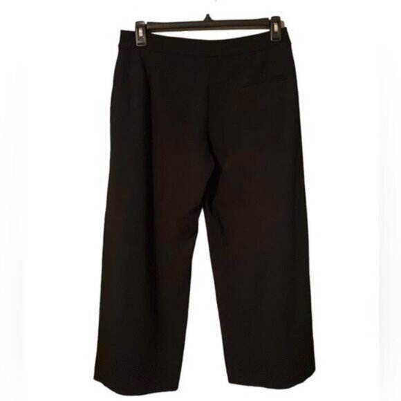 Eileen Fisher Women Cropped Trousers Pants Small Black Wide Leg Preppy Black - Picture 5 of 9